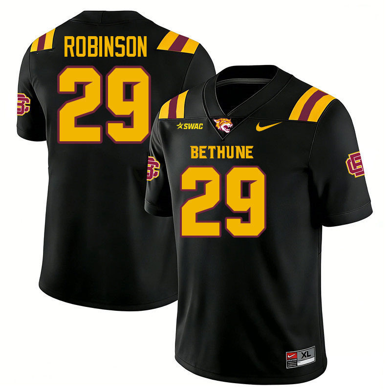 Bethune-Cookman Wildcats #29 Khamani Robinson College Football Jerseys,Uniforms-Black